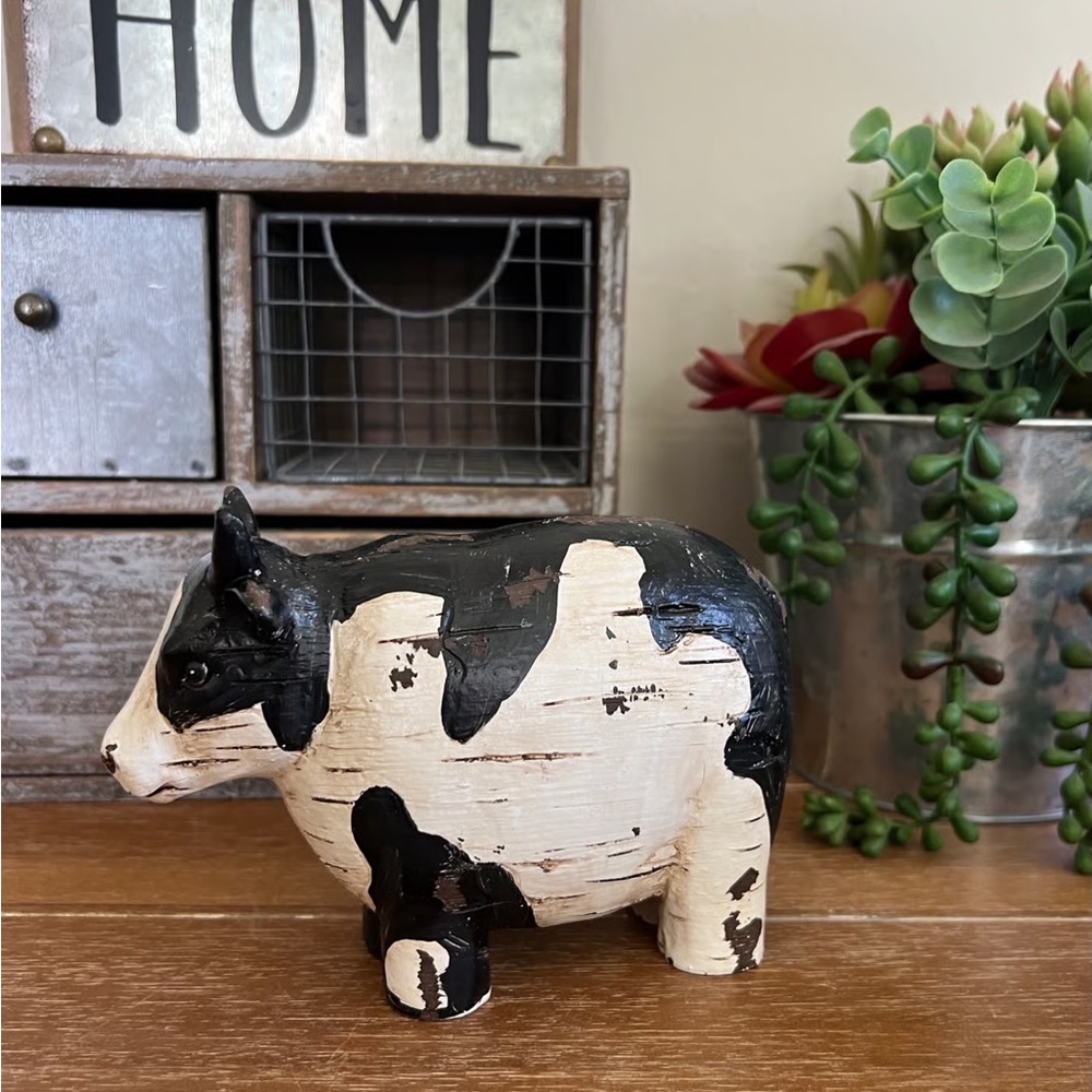 New Rustic Farmhouse Distressed Cow - Picture 2 of 4